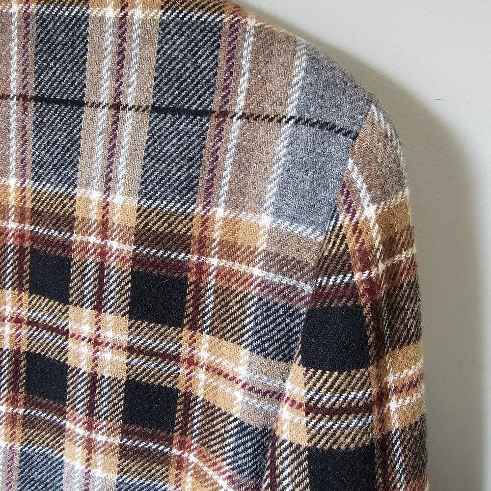 EUC VINTAGE WHITE STAG PLAID WOOL BLEND BLAZER JACKET SIZE 10 / M - Picture 6 of 15